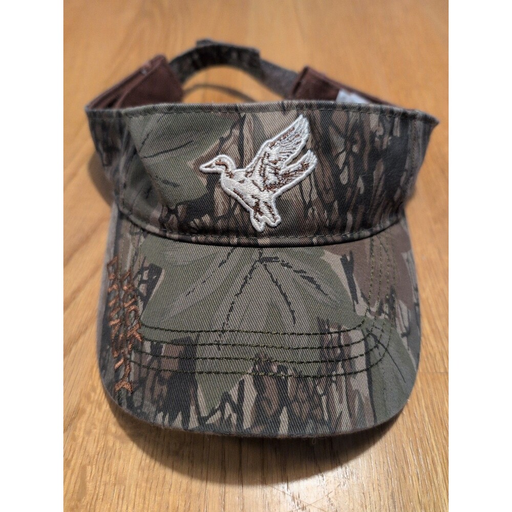 Duck Commandors Sun Visor Mens One Size Green Camo Cotton Adjustabla Hook & Loop